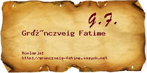 Grünczveig Fatime névjegykártya